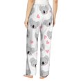 thumbnail image 3 of Pajama Pants Women, Gray Koala Pink Heart Sweatpants Soft Sleep Lounge Pants, Casual PJ Bottoms Pants with Pockets, 3 of 5