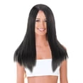 thumbnail image 1 of Qarigey Mujer peluca diadema larga recta DIY fiesta pelo falso resistente al calor portátil reutilizable decoración vestidor peluquín regalo tipo 1 Cuidado del cabello Tipo 1 Qarigey MR1431-01, 1 of 6