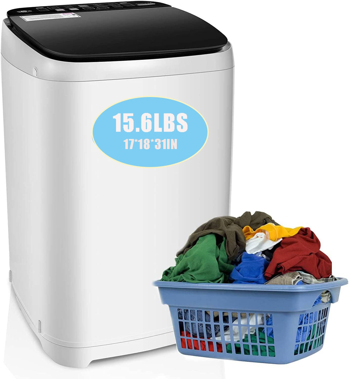 Portable Washing Machine, BuiltIn Drain Pump 15.6 lbs Capacity Compact