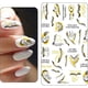 thumbnail image 3 of 9 Sheets Gold Nail Art Decals Graffiti Nail Art Stickers 3D Black Gold Stripe Line Marble Wave Nail Decals French Nail Design DIY Self-Adhesive Colorf, 3 of 4