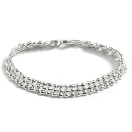 Pori Jewelers Sterling Silver 3-Row Bracelet
