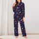 thumbnail image 2 of Fotbe Winter Skiing Snowflakes Conjunto de Pijama de Manga Larga para Mujer con Estampado, Ropa de Dormir de 2 Piezas, Conjunto de Casa Suave y Cómodo con Bolsillos-Medium, 2 of 7