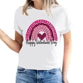 thumbnail image 2 of Meichang Hauts pour Femmes Chemise Tendance de la Saint-Valentin Hauts Mignons Imprimé Cœur Hauts de Vacances Manches Courtes Col Rond Décontracté Chandail Blouses, 2 of 5