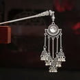 thumbnail image 6 of EOEMY Vintage Silver Bells Hairpin For Women Pearl Tassel Pendant Hair Sticks Jewelry-Style 2, 6 of 6