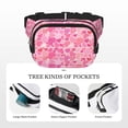 thumbnail image 5 of Fuzoiu Love Print Unisex Square Double Layer Waist Bag,Crossbody Fanny Pack Travel Workout Accessory, 5 of 9