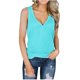 thumbnail image 1 of Gibobby Blusas y chalecos sin mangas con cuello en V y botones de color sólido sueltos informales para mujer(Azul celeste,CH), 1 of 5