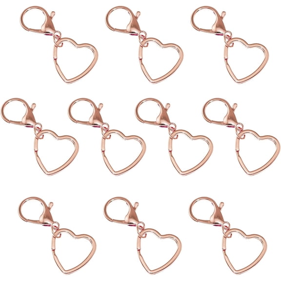 Heart Shape Metal Key Split Ring with Lobster Clasp DIY Keychain Accessories