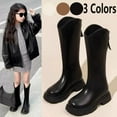 thumbnail image 2 of Girl's Knee High Winter Boots Bowknot Warm Faux Fur Lined Snow Boots Low Heels Lug Sole Riding Boot with Side Zipper, 2 of 6