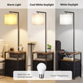 thumbnail image 3 of SUNMORY Floor Lamp with Table & 2 Drawers, Lamp with USB Port and Outlet, Nightstand with 3 Color Temperature Led Bulb Included, Floor Lamps for Living Room, Bedroom and Home Office, Walnut, 3 of 10
