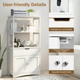 thumbnail image 4 of Giantex Large Bathroom Floor Cabinet, Freestanding Multipurpose Storage Cabinet with Drawer, 2 Open Shelves and Door Cupboard for Bathroom, Living Room, 24 x 13 x 48 inches (White), 4 of 10