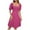 Pink, variant on Summer Beach Dresses for Womens 2025 Plus Size Fashion Casual Solid Color Neck Sleeve Dress