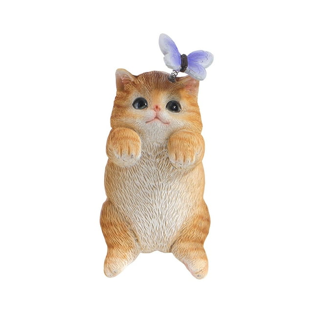 Estatua colgante de gato, colgador de escultura de jardín, decoración, estatuilla de resina bonita, colgadores de macetero de animales para valla de