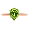 thumbnail image 7 of Solitaire Engagement Ring for Women - 1ct Natural Peridot in 14K Rose Gold Promise Ring, 7 of 7