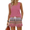 thumbnail image 2 of 2 Piece Short Sets for Women Tank and Shorts Set Casual Summer Outfit Shorts Outfit Matching Sets Lounge Sets for Women Summer Comfy Summer Outfits for Women Plus Size Two Piece Short Set, 2 of 5