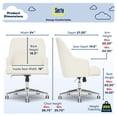 thumbnail image 6 of Serta Leighton Home Office Desk Chair Chrome Nailheads Twill Fabric Ivory, 6 of 11