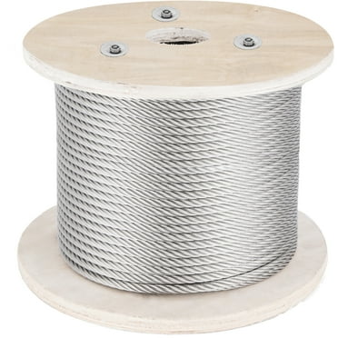 BENTISM 316 Stainless Steel Cable 500ft Stainless Steel Wire Rope 5/32 inch 1x19 Steel Cable for Railing Decking DIY Balustrade