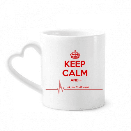 

Quote Keep Calm Red Black Mug Coffee Cerac Drinkware Glass Heart Cup