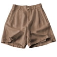 thumbnail image 2 of SwiftWear Women's Cotton Shorts High Waisted Elastic Waist Button Front Wide Leg Shorts with Liner Casual Fashion Summer Shorts, 2 of 5