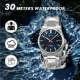 thumbnail image 3 of SKMEI Watch for Men Stainless Steel Waterproof Business Dress Analog Quartz Men's Watch Date Luxury Casual Wrist Watch, 3 of 6