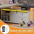 thumbnail image 6 of Craftian L-Shaped Electric Standing Desk with LED Lights & Power Outlets, Modern Adjustable Height Sit-Stand Desk, Grey Wash, 6 of 10