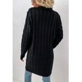 thumbnail image 4 of Women's Casual Long Sleeve Cardigan Button Down Open Front Cable Knit Sweater Coat with Pockets, 4 of 6