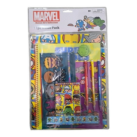 Marvel Kawaii Art Collection 11pc Stationery Set