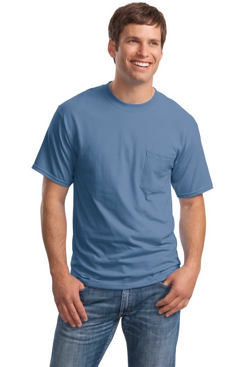Hanes Beefy-T - 100% Cotton 6.1-Ounce T-Shirt with Pocket. 5190-Denim ...