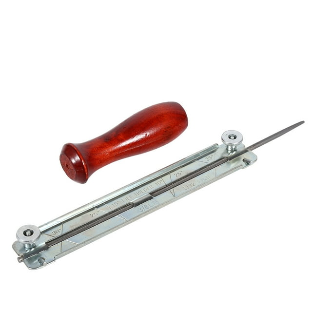 1 kit de afilado para lima de cadena de motosierra con soporte de madera (4 mm)