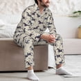 thumbnail image 7 of Naloa Horse Men’s Pajamas Set - Long Sleeve Button Down Sleep Shirt and Pajama Bottoms Sleepwear Set-Large, 7 of 7