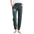 thumbnail image 1 of Womens Cargo Pants With Pockets Minimalist Spring Summer Solid Color Pants With Printed Pockets Drawstring Baggy Pants Women Green L, 1 of 3