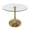 Gold, variant on LeisureMod Round Dining Table Modern 27" Glass Tabletop with Black Steel Pedestal Base for Kitchen and Living Room Bristol Series