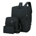 thumbnail image 2 of Latrodar Fashion Three-piece Backpack Backpack Male Business Eco-Friendly Material apacity Students Bag Black 18x12 Inch Home Stuff, 2 of 5