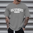 thumbnail image 2 of Camiseta minimalista europea de manga corta con estampado de letras para hombre - Prenda deportiva informal y holgada con cuello redondo, 2 of 4