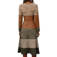 thumbnail image 4 of Long Sleeve Midi Dresses for Women Floral Long Sleeve V Neck Dresses High Waist A-Line Swing Sundress, 4 of 4