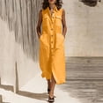 thumbnail image 6 of Summer Dress for Women with Patch Pockets Sleeveless Button-Down Casual Shirt Dress, 6 of 7