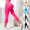 Blue, variant on Women's Ribbed Seamless Capri Yoga Leggings, Tummy Control Butt Lifting Workout Capris, Compression Cropped Pants for Summer