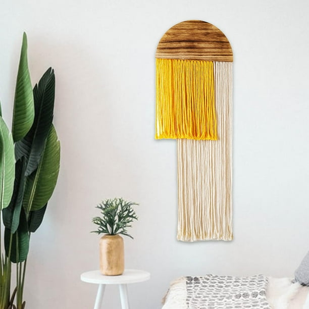 Tapiz de borlas de macramé, 1 pieza, decoración , arte elegante estético, , bohemio, colgante de pared para dormitorio, , B B Baoblaze Borla de macramé Tela decorativa