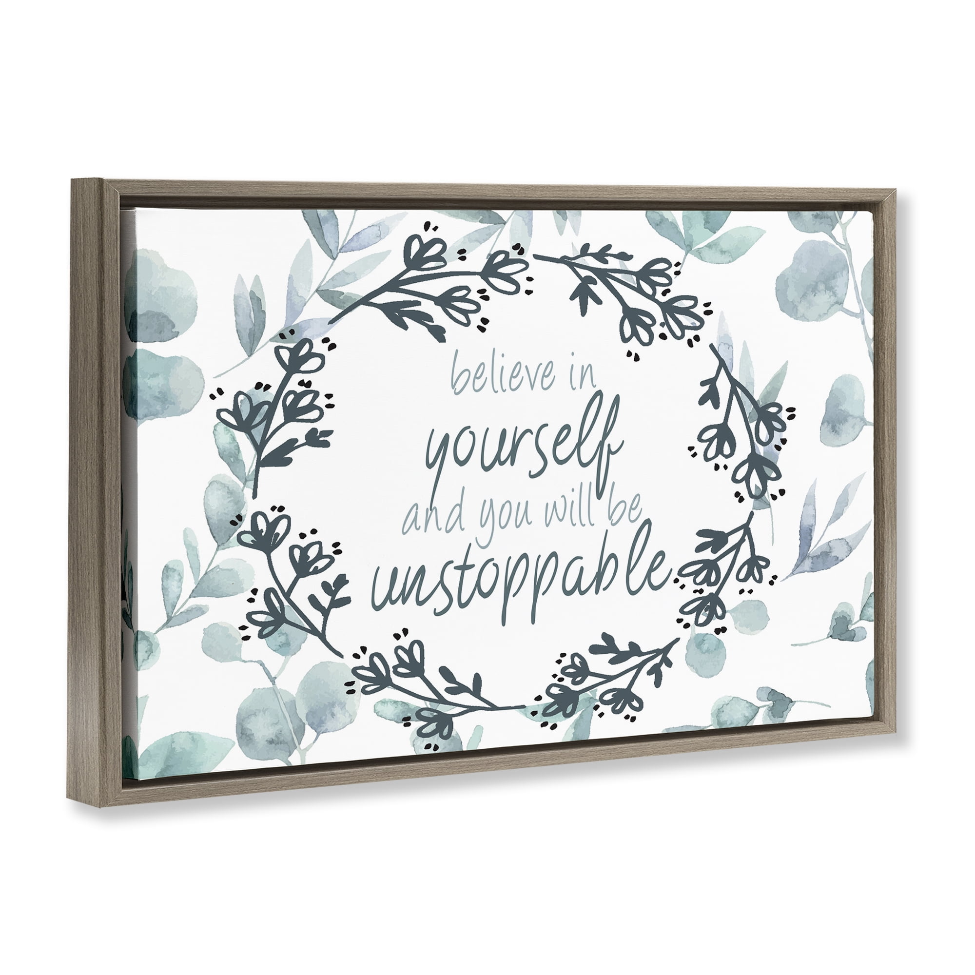 Stupell Industries You Will Be Unstoppable Brown Framed Floater Canvas Wall Art, design by Kim Allen