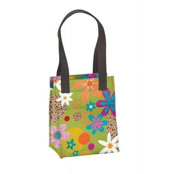 Joann Marrie Designs NLB2GLF Large Lunch Bag - Green Leopard Floral- Pack of 2