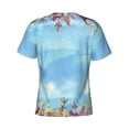 thumbnail image 6 of Vsdgher Sea and Fish Print Men's Dry Fit Mesh Athletic Shirts Moisture Wicking Tennis T-Shirt Tops, 6 of 9