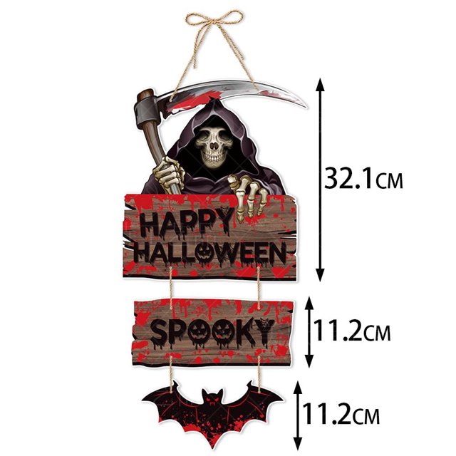 Halloween Cara Fantasma Calabaza Puerta Colgantes Sombrero De Bruja Truco O Trato Signo Colgante Feliz 2023 Día De Decoración Para El Hogar