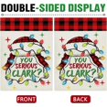 thumbnail image 3 of Christmas Vacation Decorative Garden Flag, Funny Xmas Classic Movie You Serious Clark Hat Burlap Yard Home Decoration, Winter Holiday Plaid Small Outside Outdoor Decor Double Sided 12 x 18, 3 of 6