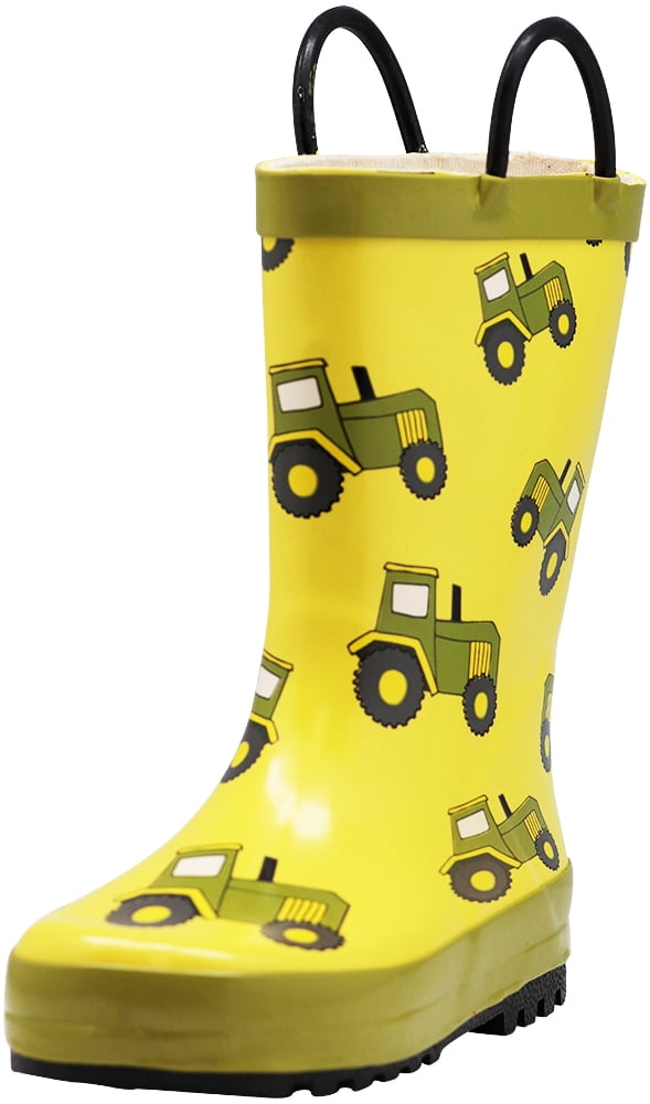 Norty Waterproof Rubber Rain Boots for Kids Boys & Girls Toddlers