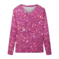 thumbnail image 4 of Kcodviy Chemises de Printemps pour Femmes Col Montant Manches Longues Hauts pour Femmes à Paillettes Imprimé Boho Long Col Montant Manches Longues Tunique à Manches Longues Chandail à Col Ras du Cou Haut Tendance Blouses Pulls Vêtements pour Dames, 4 of 4