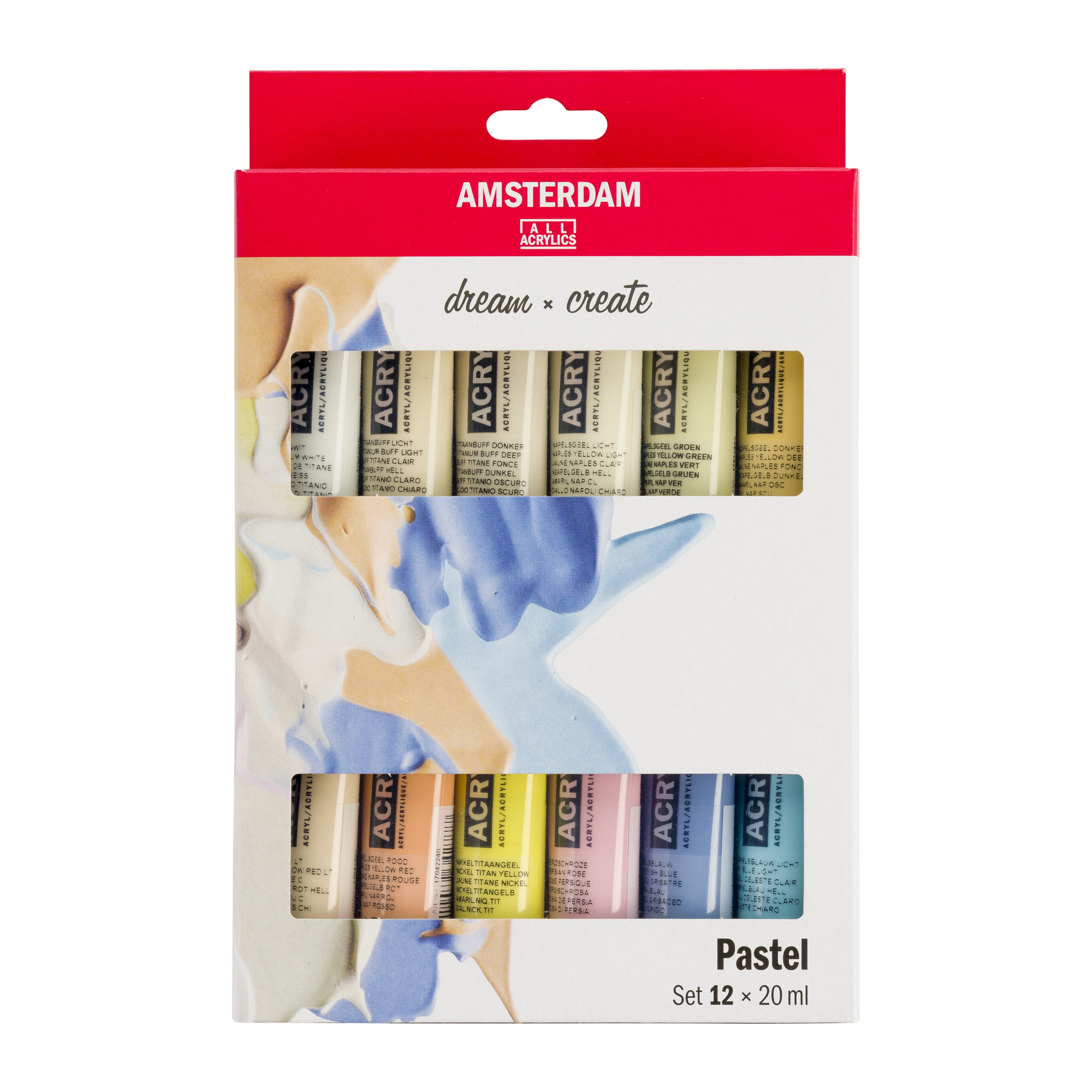 Amsterdam Standard Series Acrylic Paint Set, 20ml, 12Colors, Pastel