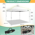 thumbnail image 4 of COBIZI 10x10 Pop Up Canopy Tent with 4 Sidewalls, One-Push Setup, Glow Strips, 3 Heights, Air Vent, Waterproof UPF 50+, Carry Bag, Sandbags, Stakes & Ropes for Outdoor Party & Beach, White, 4 of 8