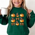 thumbnail image 4 of DJDLJWCJ Girls Halloween Fleece Sweatshirt Long Sleeve Crew Neck Oversized Graphic Pullover Kids Fall Casual Halloween Sweatshirts Green Size 7, 4 of 7