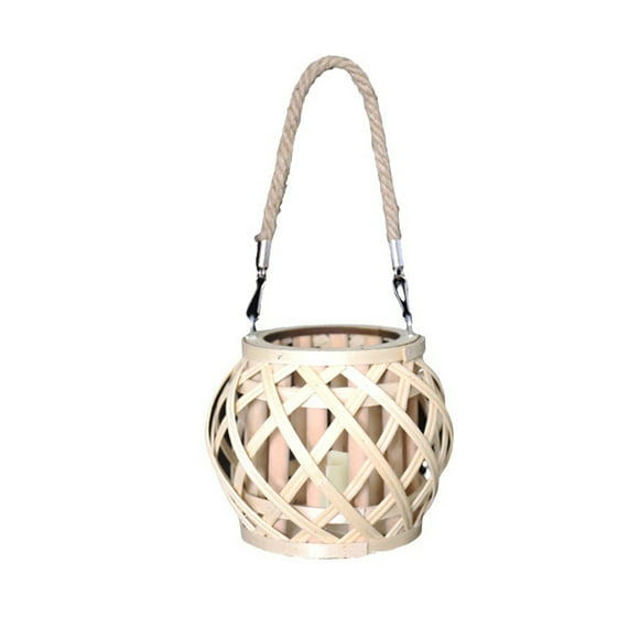 Birdeem Bamboos Lantern Light Outdoor Table Lantern Candle Light with Warm Yellow Garden Led Tabletop Lamp Decorative for Garden Yard Hanging Placed Decorative Lights