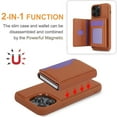 thumbnail image 2 of For Iphone 15 Pro Rfid Anti-Theft Detachable Card Bag Leather Phone Case(Brown), iPhone 14, 2 of 9