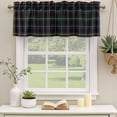 thumbnail image 2 of 2 Pack Valances for Window, Black Geometric Short Curtains for Kitchen Bedroom Living Room, Vintage Grid Plaid Colorful Lines Rod Pocket Small Window Treatment Valance Drapes 60 x 18 Inch, 2 of 8